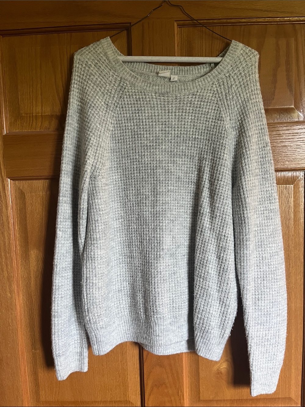 Gap Light Gray Women's Waffle-Knit Sweater